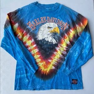 VTG 1990 Harley Davidson Tie Dye Single Stitch